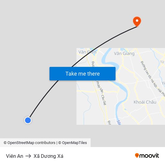 Viên An to Xã Dương Xá map