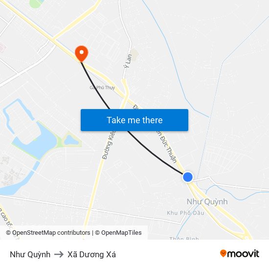 Như Quỳnh to Xã Dương Xá map