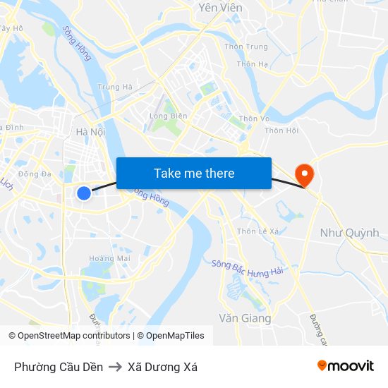 Phường Cầu Dền to Xã Dương Xá map