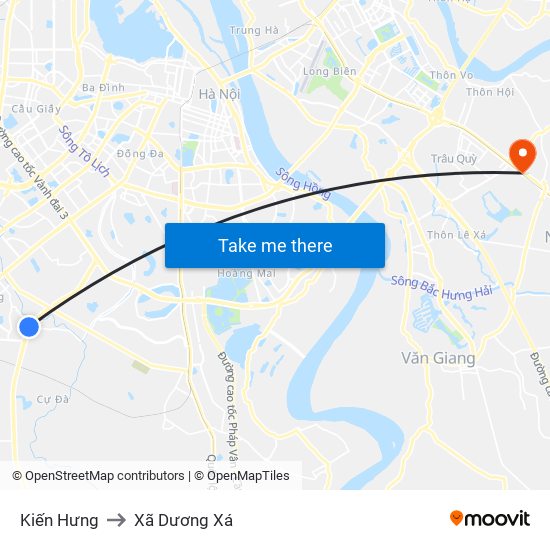 Kiến Hưng to Xã Dương Xá map