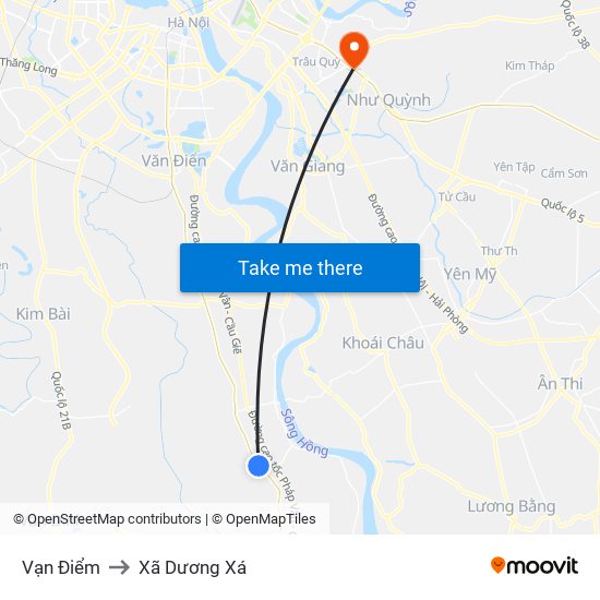 Vạn Điểm to Xã Dương Xá map