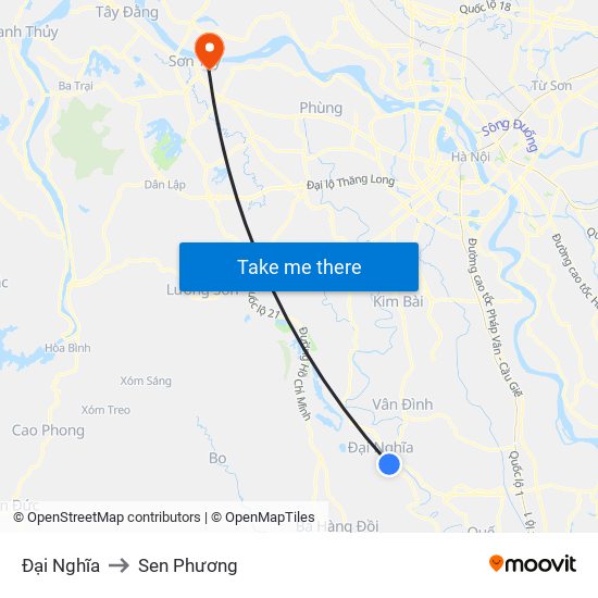 Đại Nghĩa to Sen Phương map