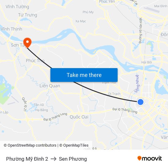 Phường Mỹ Đình 2 to Sen Phương map