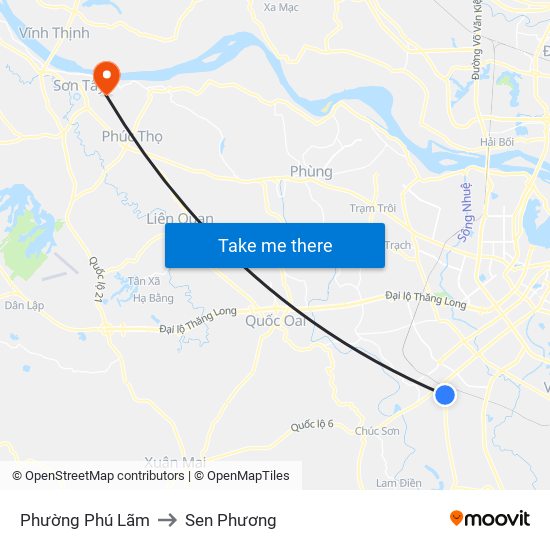 Phường Phú Lãm to Sen Phương map