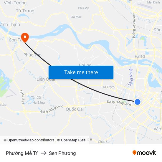 Phường Mễ Trì to Sen Phương map