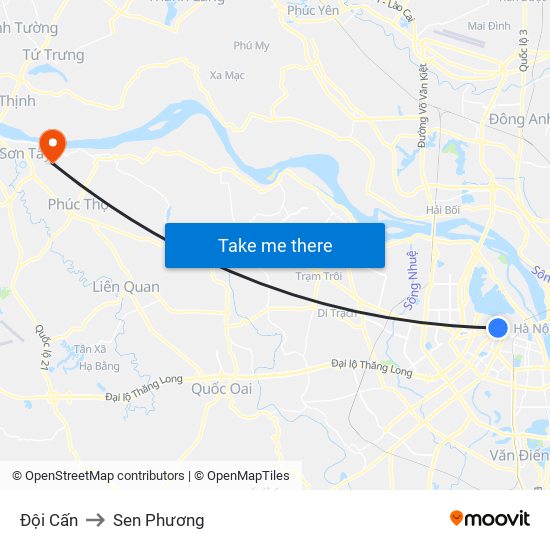 Đội Cấn to Sen Phương map