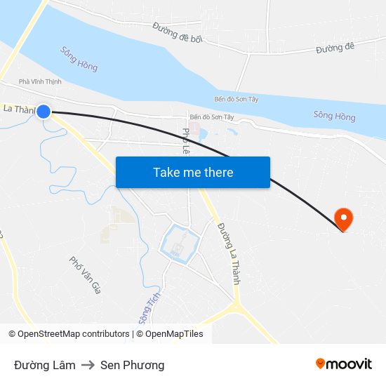Đường Lâm to Sen Phương map