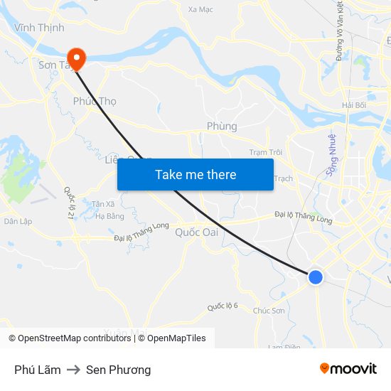 Phú Lãm to Sen Phương map