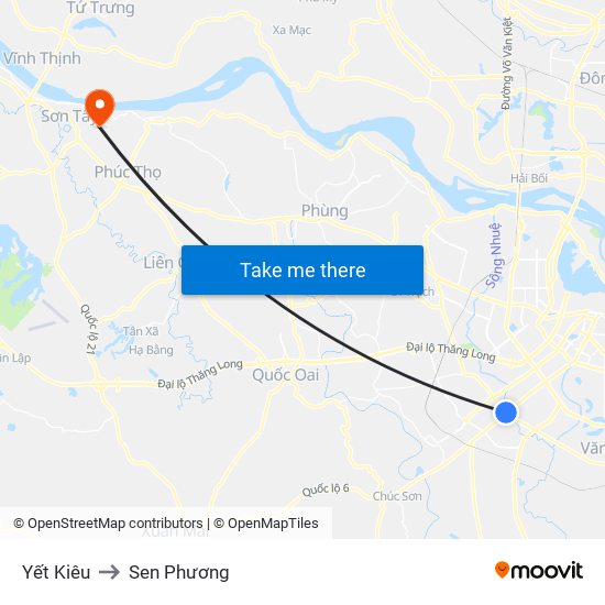 Yết Kiêu to Sen Phương map