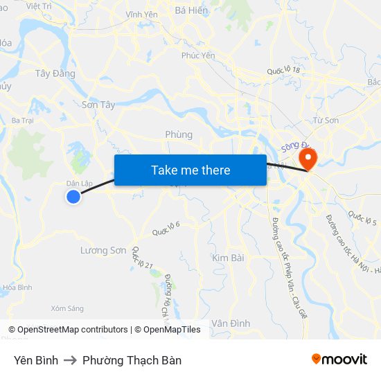 Yên Bình to Phường Thạch Bàn map