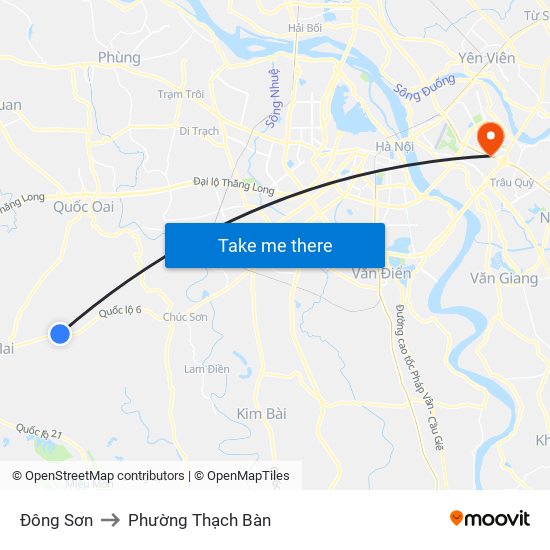 Đông Sơn to Phường Thạch Bàn map