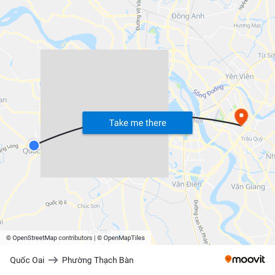 Quốc Oai to Phường Thạch Bàn map