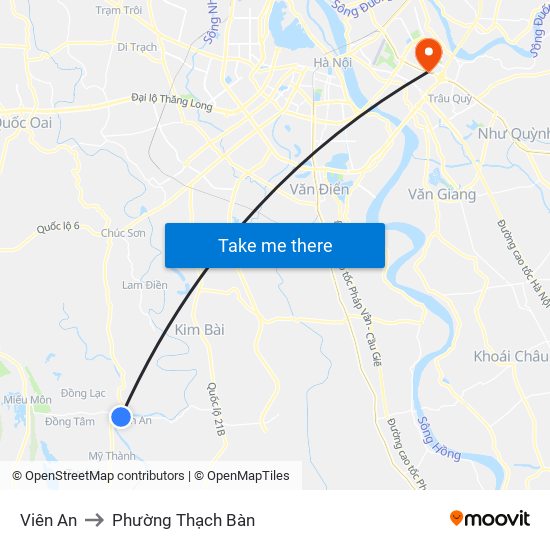 Viên An to Phường Thạch Bàn map