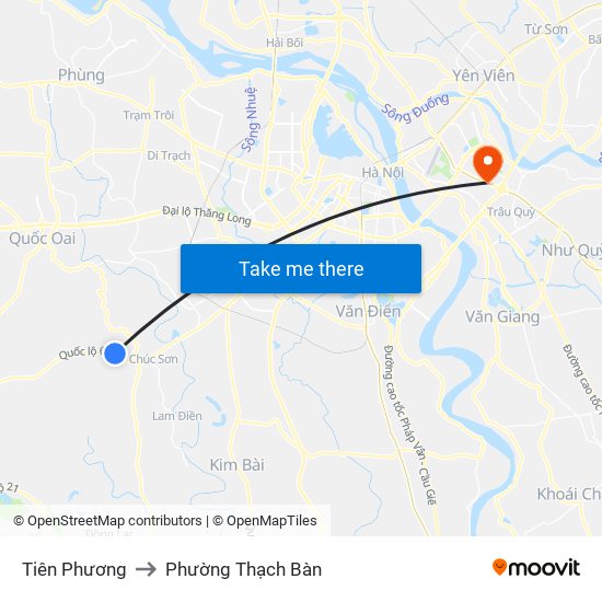 Tiên Phương to Phường Thạch Bàn map
