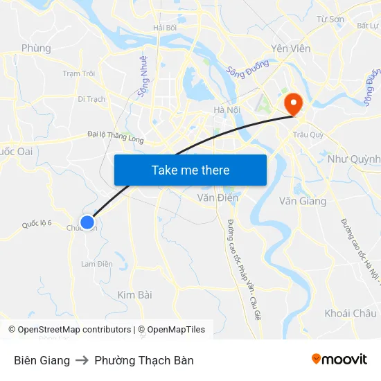 Biên Giang to Phường Thạch Bàn map