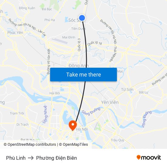 Phù Linh to Phường Điện Biên map