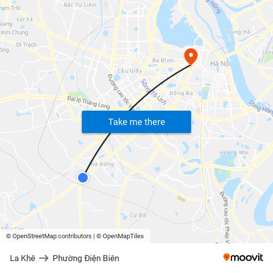 La Khê to Phường Điện Biên map