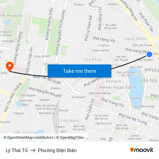 Lý Thái Tổ to Phường Điện Biên map