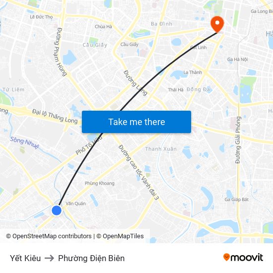 Yết Kiêu to Phường Điện Biên map
