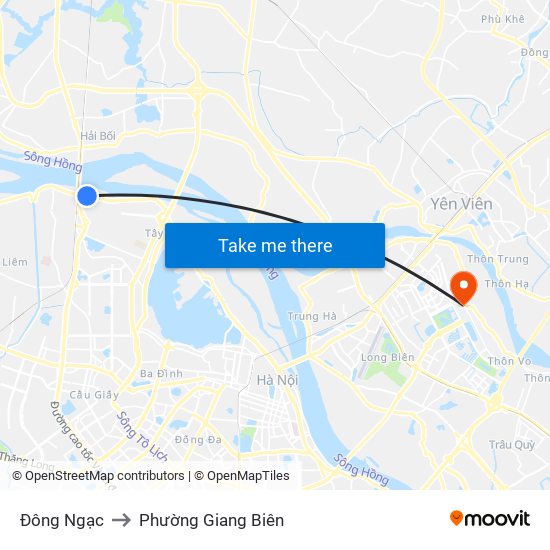 Đông Ngạc to Phường Giang Biên map