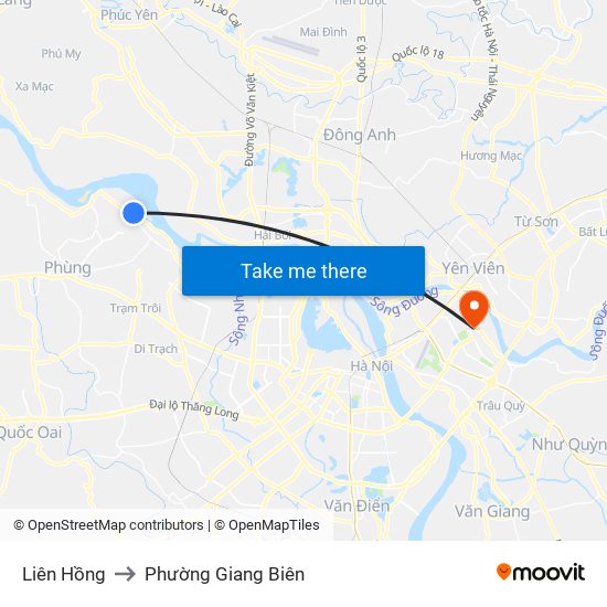 Liên Hồng to Phường Giang Biên map