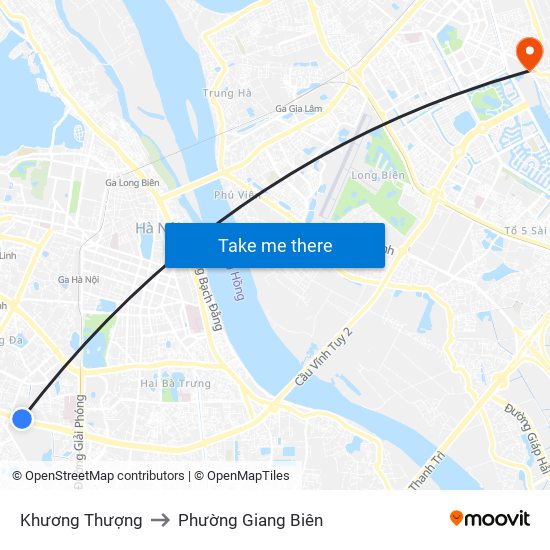 Khương Thượng to Phường Giang Biên map