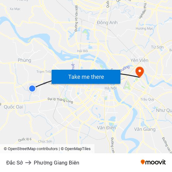 Đắc Sở to Phường Giang Biên map