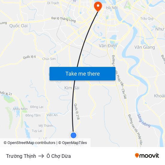 Trường Thịnh to Ô Chợ Dừa map