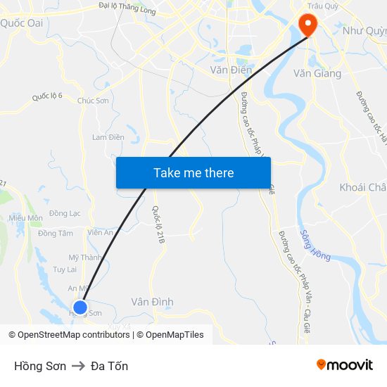 Hồng Sơn to Đa Tốn map