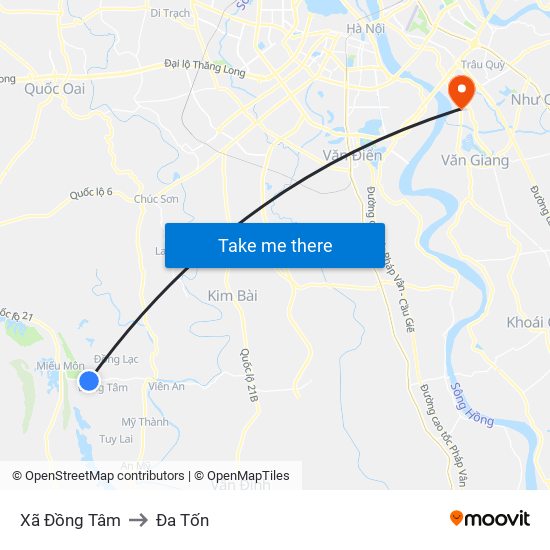Xã Đồng Tâm to Đa Tốn map