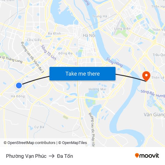 Phường Vạn Phúc to Đa Tốn map