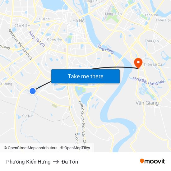 Phường Kiến Hưng to Đa Tốn map