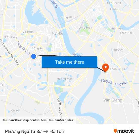 Phường Ngã Tư Sở to Đa Tốn map