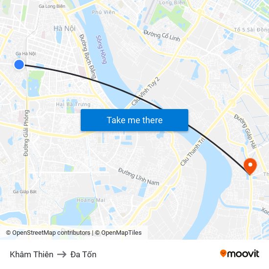 Khâm Thiên to Đa Tốn map