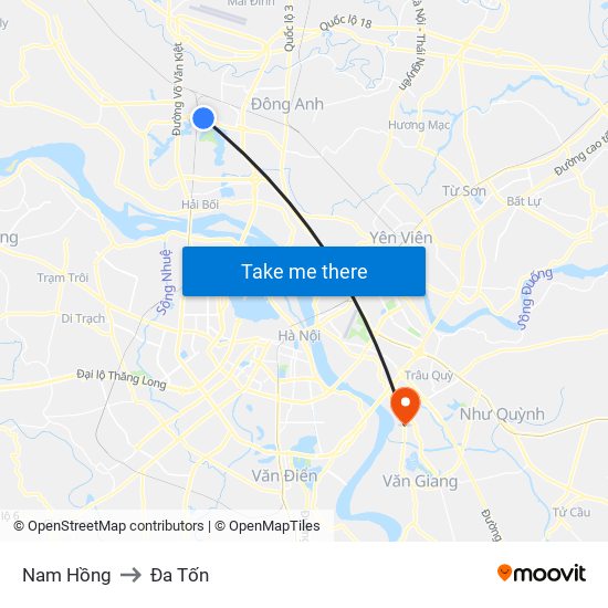 Nam Hồng to Đa Tốn map