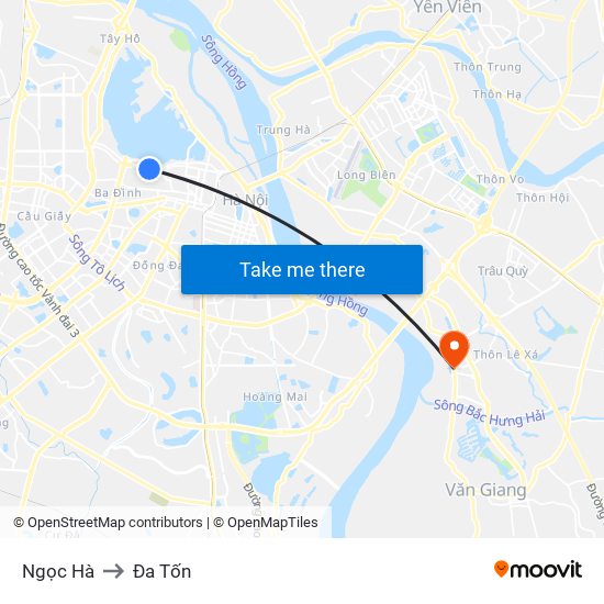 Ngọc Hà to Đa Tốn map