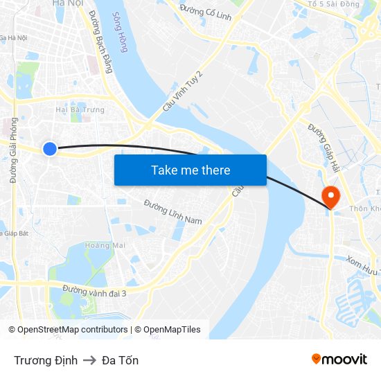 Trương Định to Đa Tốn map