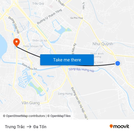 Trưng Trắc to Đa Tốn map