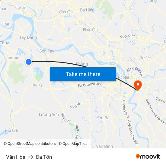 Vân Hòa to Đa Tốn map