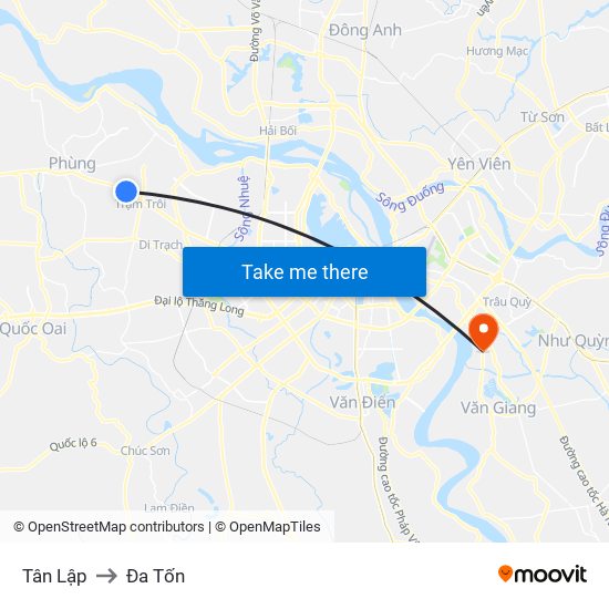 Tân Lập to Đa Tốn map