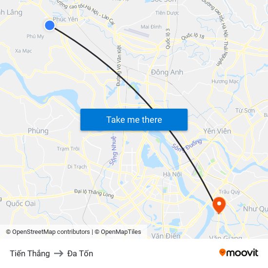 Tiến Thắng to Đa Tốn map