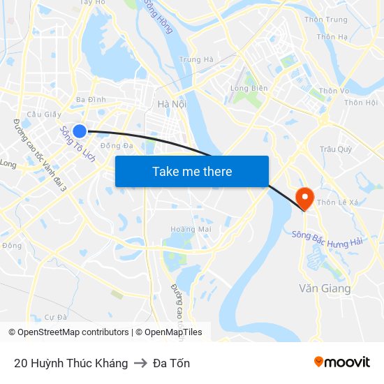 20 Huỳnh Thúc Kháng to Đa Tốn map