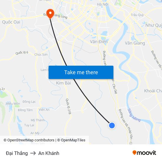 Đại Thắng to An Khánh map