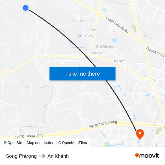Song Phượng to An Khánh map