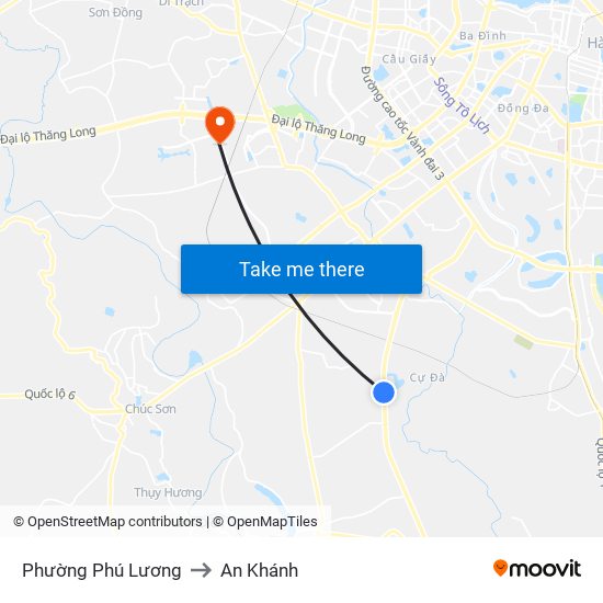 Phường Phú Lương to An Khánh map