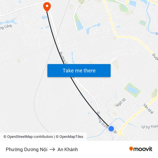 Phường Dương Nội to An Khánh map