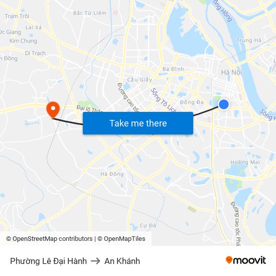 Phường Lê Đại Hành to An Khánh map