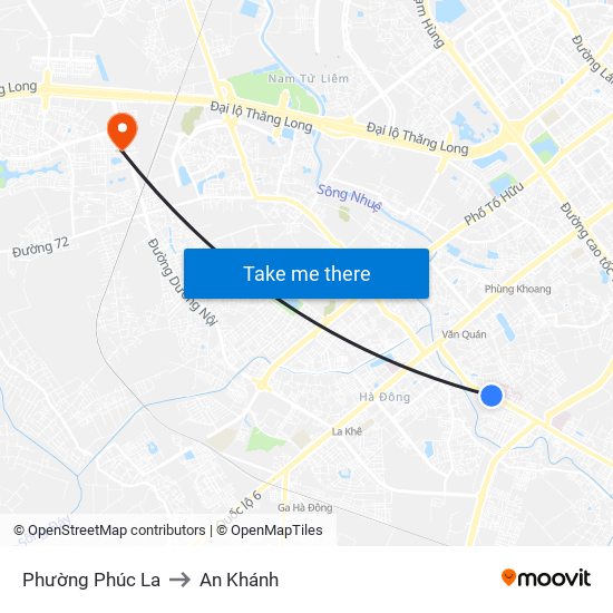 Phường Phúc La to An Khánh map