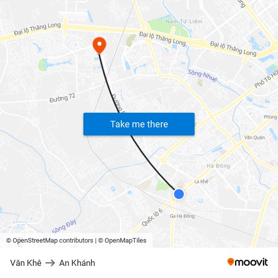 Văn Khê to An Khánh map