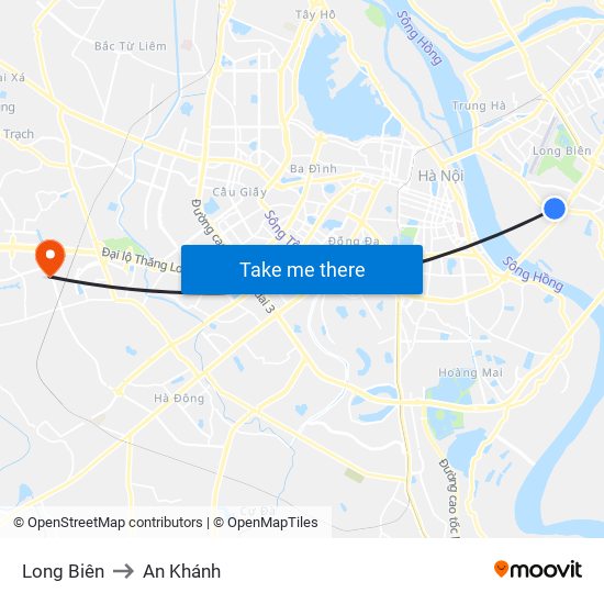 Long Biên to An Khánh map